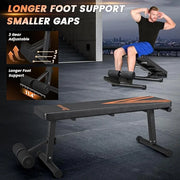2 In 1 Adjustable Flat Weight Bench - 45.3'' Extended Gym,750LBS Sit 18'' Widened - Product Image
