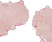 2Pcs Rose Quartz Eye Mask, Jadestone Eye Patch Reduce Facial Edema Relieve Eye Strain Heart Shaped Stone Eye Pad for Massa...