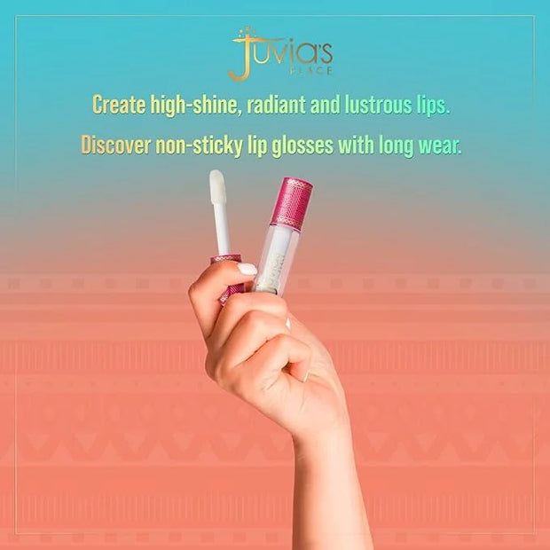Juvia's Place Lip Gloss Glass It's Glass - Clear, Super Shine,16 oz., Plump, Long Lasting Non-Sticky Luscious High Shine, ...