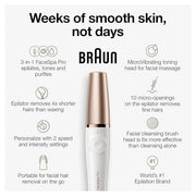 Braun Face Epilator Facespa Pro 911, Facial Hair Removal for Women, Hair Removal Device, 3-in-1 Epilating, Cleansing Brush...