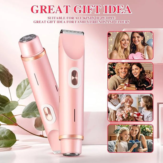 Glow Aura Womens Shaver, Bikini Trimmer for Women, Glow Aura Electric Razor, Comfort 2 in 1 Electric Lady Shaverr, Dual He...