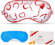 Sleep Mask w/Cooling Gel Eye Mask, Silk Eye Mask for Sleeping, Hot & Cold Eye Masks, Blindfold Reusable Eye Cover Sleeping...