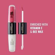 Dermacol NEW 16-Hour Lip Colour, Highly Pigmented Glossy Lip Stain, Two-Phase Lip Plumper Gloss, Kissproof Lip Makeup Prod...