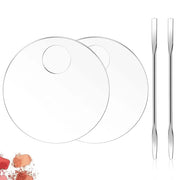 2PCS Acrylic Cosmetic Palette with 2PCS Spatula Tool,Makeup Mixing