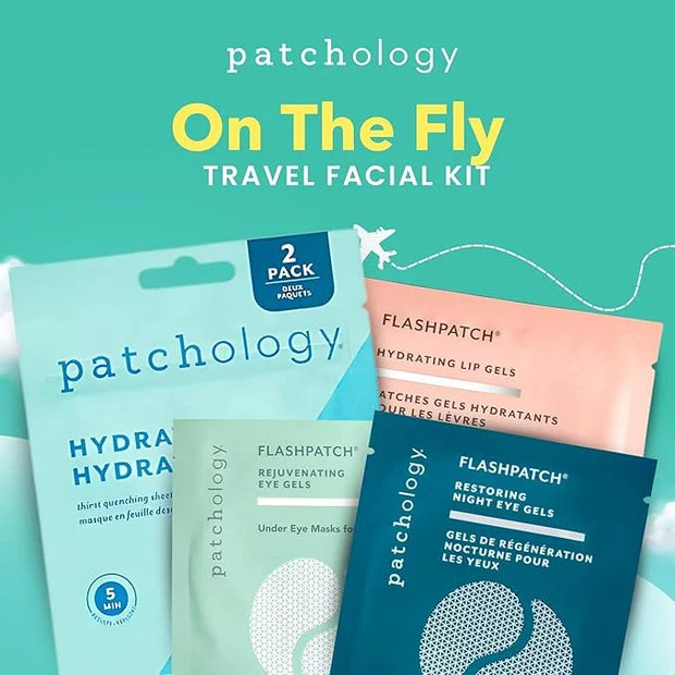 Patchology On The Fly Travel Facial Kit – Travel-Friendly Hydrating Skincare Essentials for Face, Eyes and Lips – Includes...