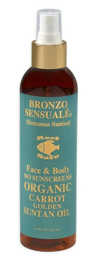 NO Sunscreen Golden Tanning Organic Carrot Oil 8.5 Ounces