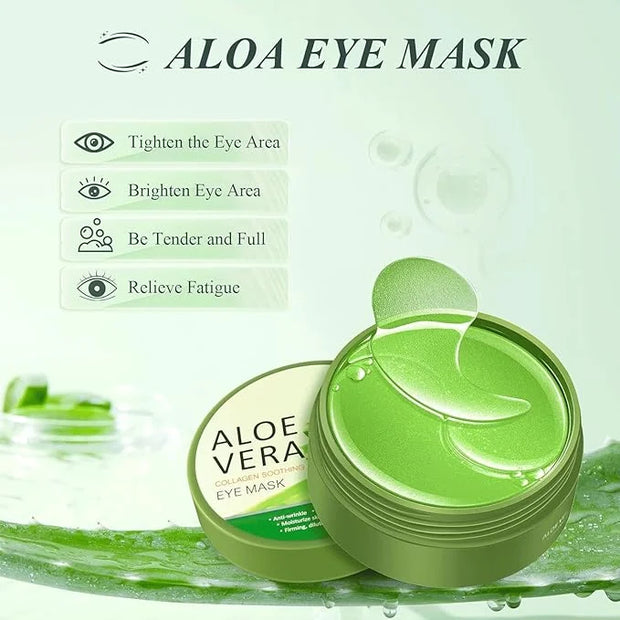 Under Eye Patches, Eye Mask, Eye Patches for Puffy Eyes and Dark Circles - 60 PCS Aloe Vera Under Eye Mask to Reduce Puffi...