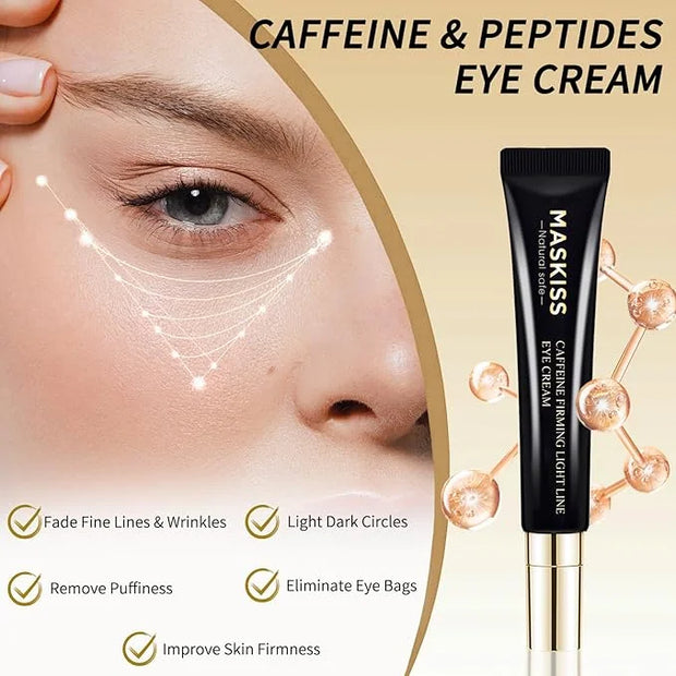 24k Gold Eye Patches (50 Pairs) & Eye Cream For Wrinkles, Eye Masks for Dark Circles and Puffiness, Peptides + Caffeine An...