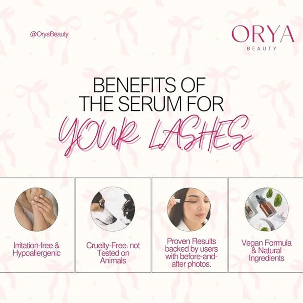 ORYA BEAUTY - Advanced Eyelash Growth Serum - Boosts Length, Thickness, & Strength with 100% Natural, Vegan Ingredients - ...