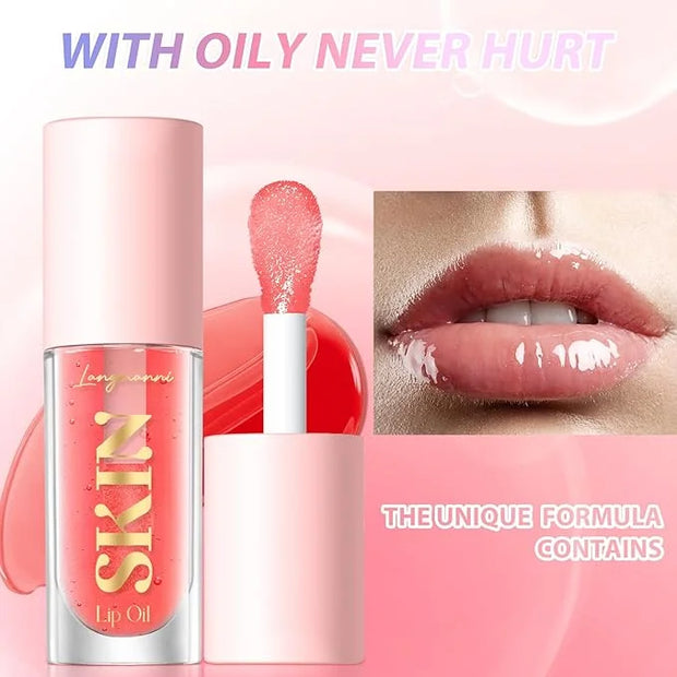 LANGMANNI Moisturizing Lip Oil,No-Sticky Lip Gloss Lip Balm Lip Care,Fruit Flavoured Lip Oil For Dry Lip's Moisturizing Hy...