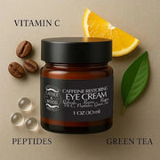 Lather & Wood Shaving Co Caffeine Restoring Eye Cream For Men - 'The Tiny Jar that Packs a Punch' Mens Eye Cream 30ml - Pr...