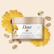 Dove Scrub for Silky Skin Oatmeal & Calendula Oil Body Scrub Exfoliates & Gives Lasting Nourishment 10.5 oz 4 Count - Prod...