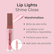 MCoBeauty LipLights Shine Gloss, Marshmallow, Soft Pink Shine for Irresistible Lips, Vegan, Cruelty Free Cosmetics - Produ...