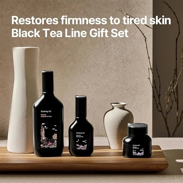 [PKY] Pyunkang Yul Black Tea Line Gift Box Set, Deep Nurishment for Anti-aging, Rich Moisture Toner, Revitalizing Serum & ...