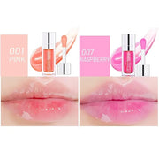 2 Colors Hydrating Plumping Lip Glow Oil,Moisturizing Lip Oil Gloss Transparent Glossy Lip Gloss Primer Lip Tint for Lip C...