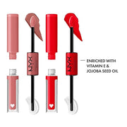 NYX PROFESSIONAL MAKEUP Shine Loud, Long-Lasting Liquid Lipstick with Clear Lip Gloss - Pack of 2 (Cash Flow, Rebel In Red...