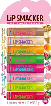 Lip Smacker Original & Best Holiday Flavored Lip Balm Party Pack, Oatmeal Cookie, Vanilla, Mango, Watermelon, Tropical Pun...
