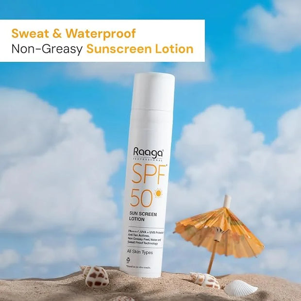 Sunscreen Lotion with SPF 50 & PA++++ | Broad Spectrum Protection with Anti Tan Formula | Non Greasy, Water & Sweat Proof ...