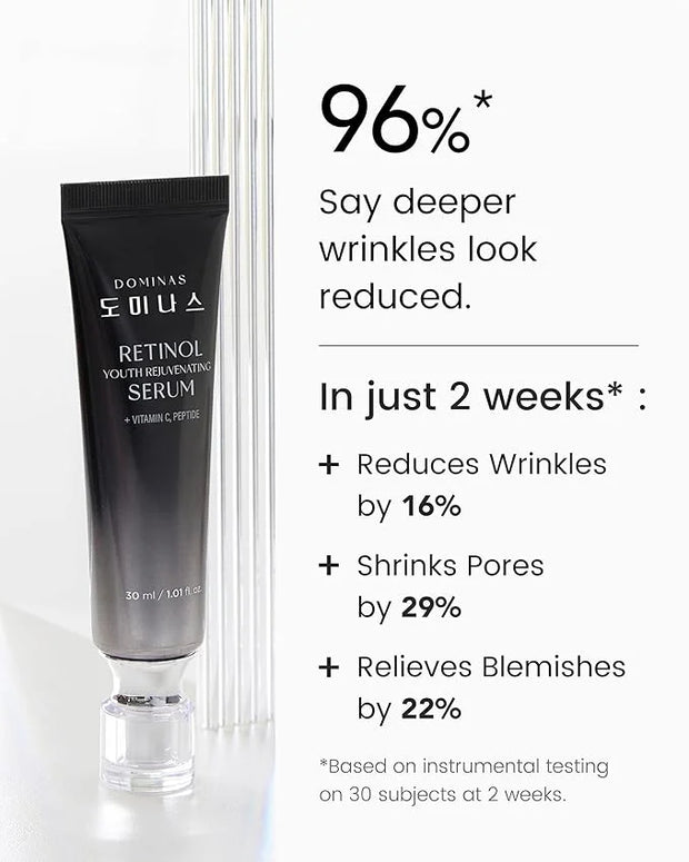 Korean Retinol Serum for Face (1fl oz) – Youth Rejuvenating Face Ampoule for Improving Fine Lines & Reducing Pigmentation,...
