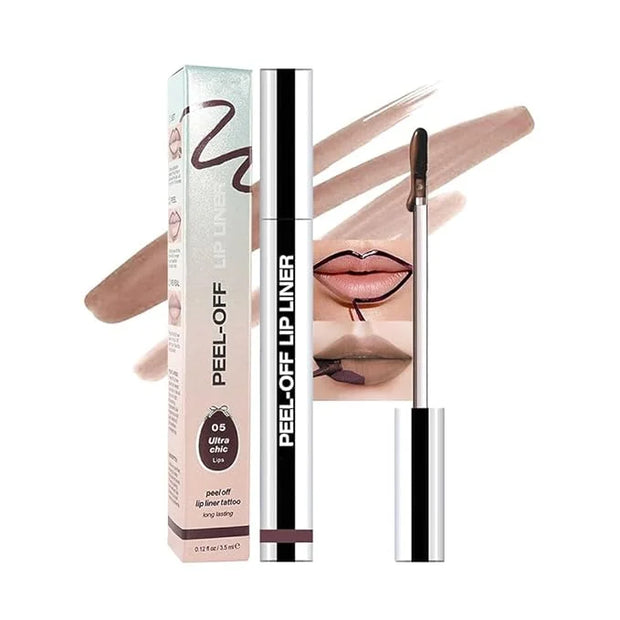 Matte Lip Stain Peel Off Lip Liner, Dark Brown Peel Off Lip Stain Tattoo,Long Lasting & Waterproof Peel Off Lip Gloss Lip ...