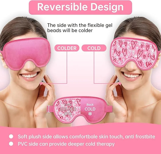 Cooling Eye Mask Cold Eye Compress Mask for Puffy Eyes, Reusable Eye Ice Pack Gel Ice Eye Mask for Tired Eyes, Eyes Surger...