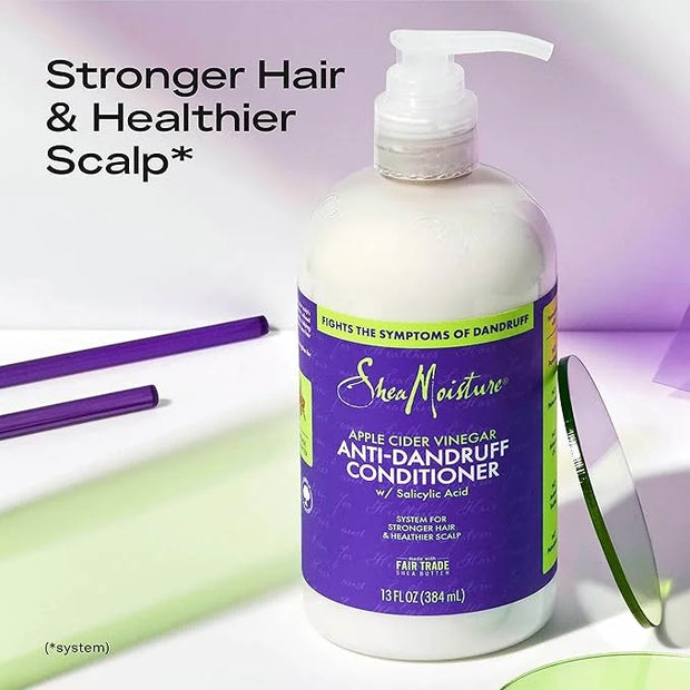 SheaMoisture Hair Care System Anti-Dandruff For Stronger Hair & Healthier Scalp Conditioner Formulated With Apple Cider Vi...