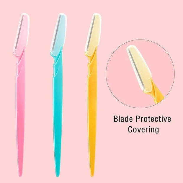 Boao 60 Pieces Eyebrow Razor Shaver Dermaplaning Tool Hair Shavers for Women and Man Face Microblades Shaper Trimmer with ...
