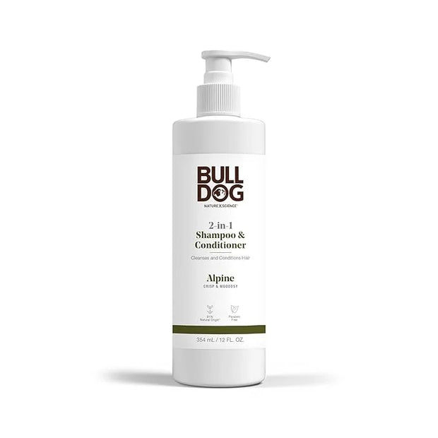 Bulldog Mens Skincare and Grooming 2-in-1 Shampoo and Conditioner, Alpine, 12 Fluid Ounces - Product Image