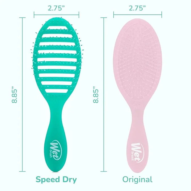 Wet Brush Speed Dry, Green Juice (Summer Quencher) - Vented Design & Soft HeatFlex Bristles Are Blow Dry Safe - Ergonomic ...
