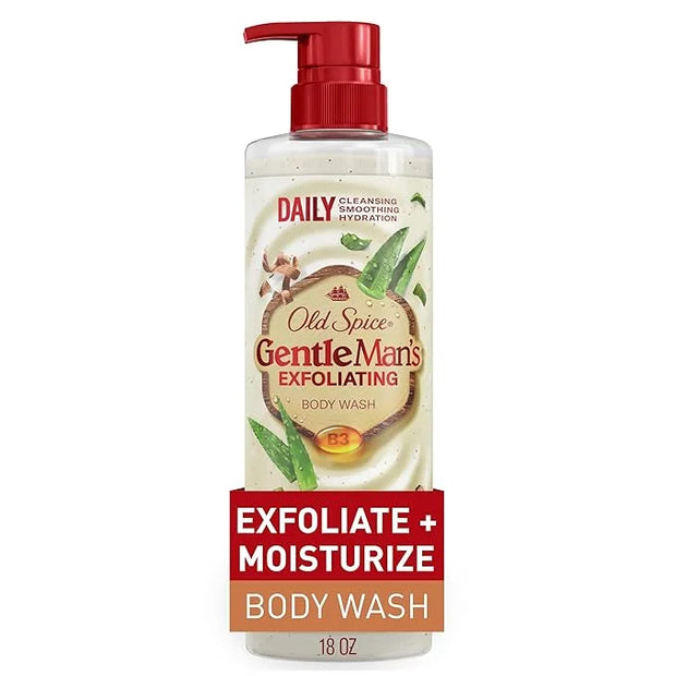 Old Spice GentleMan's Exfoliating & Moisturizing Body Wash for Men, 24/7 Shower Fresh with Long Lasting Scent, Renewing Vi...