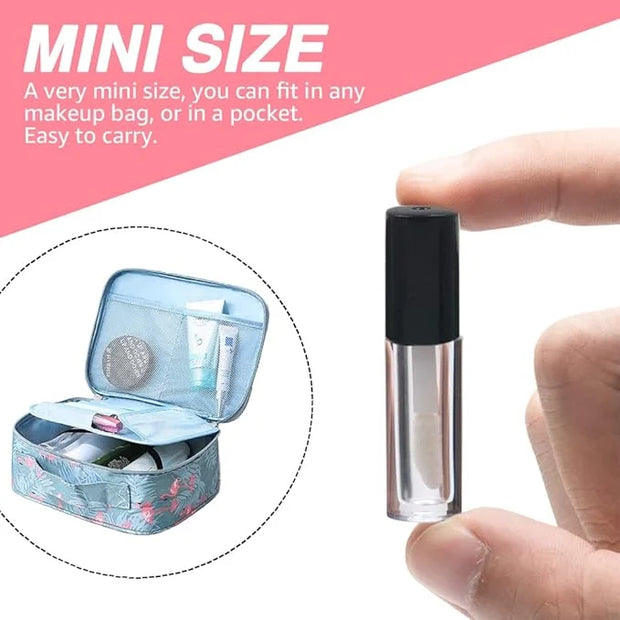 AMORIX 50PCS Mini Lip Gloss Tubes with Wand 1.2ml Empty Containers Clear Refillable Travel Lip Balm Bottles for Samples wi...
