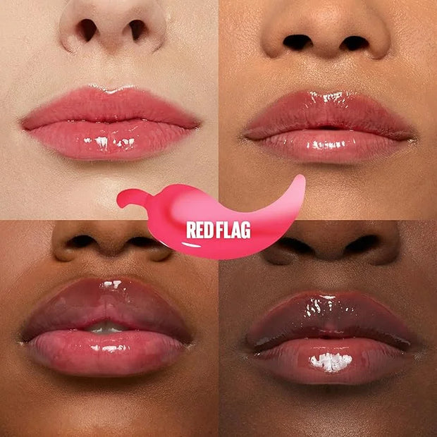 MAYBELLINE Lifter Gloss Lifter Plump, Plumping Lip Gloss with Chili Pepper and 5% Maxi-Lip, Red Flag, Sheer Red, 1 Count -...