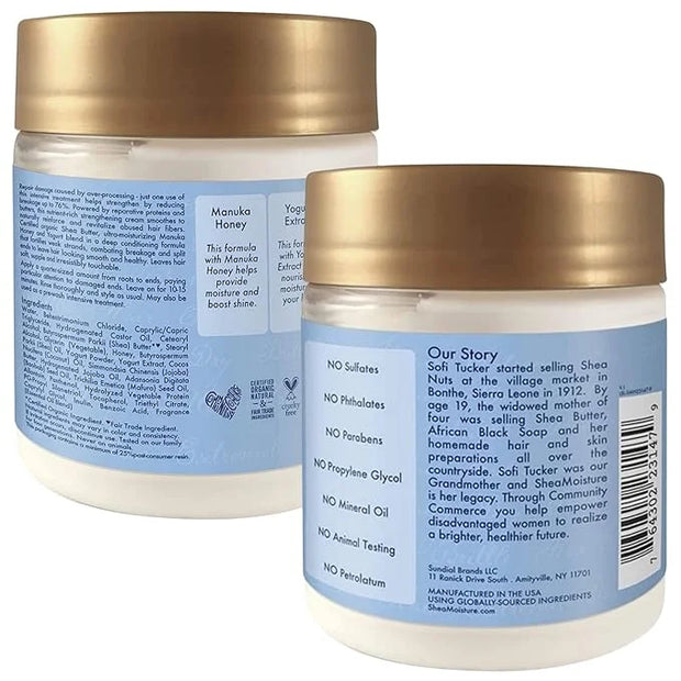 SheaMoisture Hair Mask - Manuka Honey & Yogurt, Hydrate + Repair Protein Power Treatment, Hair Treatment for Dry, Damaged ...
