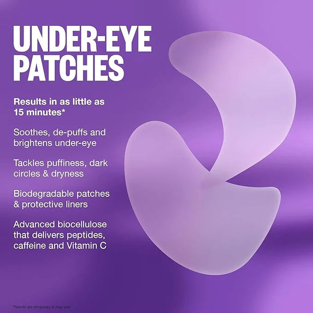 PEACE OUT Skincare Puffy Eyes, Biocellulose Under-Eye Mask, Minimize Puffiness & Tired Eyes with Caffeine and Niacinamide,...