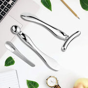 3 Pcs Metal Eye Cream Applicator Tool, Eye Roller Massage Sticks and Makeup Cream Spoon, Facial Massager for Reducing Puff...