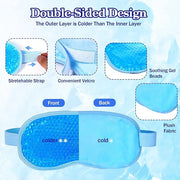 2 Pcs Cooling Eye Mask Sleeping Eyes Cooling Pads Cold Hot Gel Bead Mask Reusable Eye Ice Pack with Plush Backing Silky Ge...