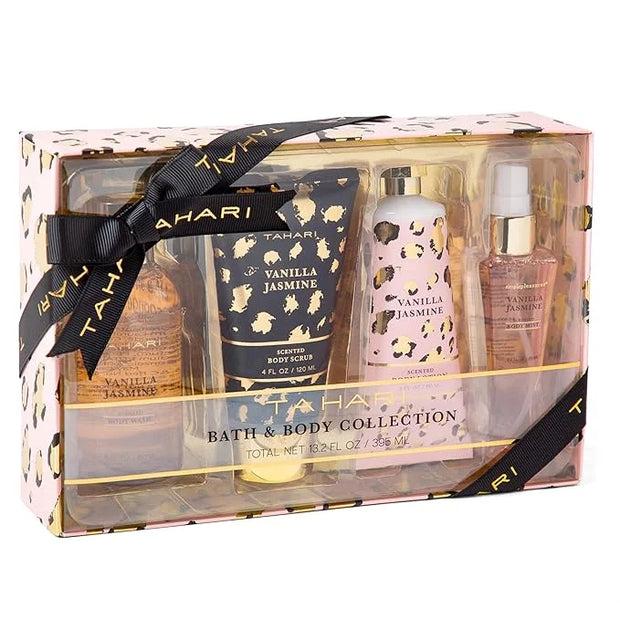 Tahari Vanilla Jasmine Spa Gift Set for Women – Luxurious Bath Kit with Body Lotion, Body Wash & Body Mist – Perfect Selfc...