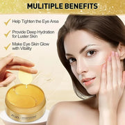 Under Eye Mask, 60 PCS Golden Gel Under Eye Patches for Dark Circles, Undereye Bags, Wrinkles Gel Under Eye Patches Gifts ...
