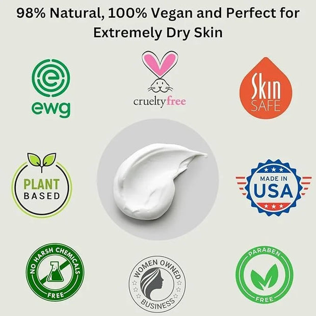 RaGaNaturals Natural Moisturizing Cream - Body & Face Moisturizer for Dry to Very Dry, Sensitive Skin - Unscented Body Cre...