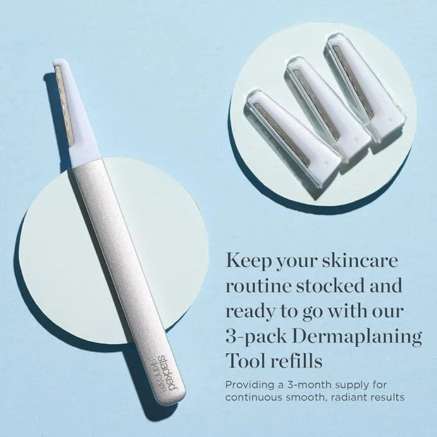 StackedSkincare | Replacement Dermaplaning Blades for Smooth, Radiant, Glowing Skin, Exfoliating Face Blades for Dermaplan...