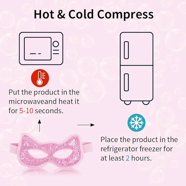 Cooling Eye Mask, Gel Eye Mask Hot Cold Use, Cold Eye Mask for Puffy Eyes, Dry Eyes, Headaches, Migraines, Sinus, Dark Cir...