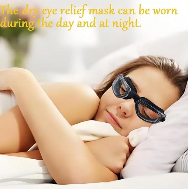 Dry Eye Relief Glasses with Hydrating Chamber Design and Air Circulation Holes，Silicone Hydrating Dry Eye Masks，Moisture E...