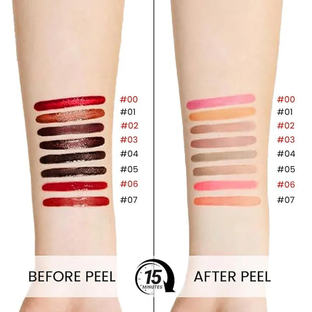 4 Pcs Matte Liquid Lip Stain Peel Off Lip Liner, Long Lasting Lip Tattoo, Waterproof & Transfer-Proof Lip Liner Peel Off L...