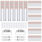 AMORIX 72 Pack 5ml Rose Gold Crystal Lip Gloss Tubes with Wand 5ml Empty Lip Gloss Containers Lipgloss Bottles with 4pcs S...