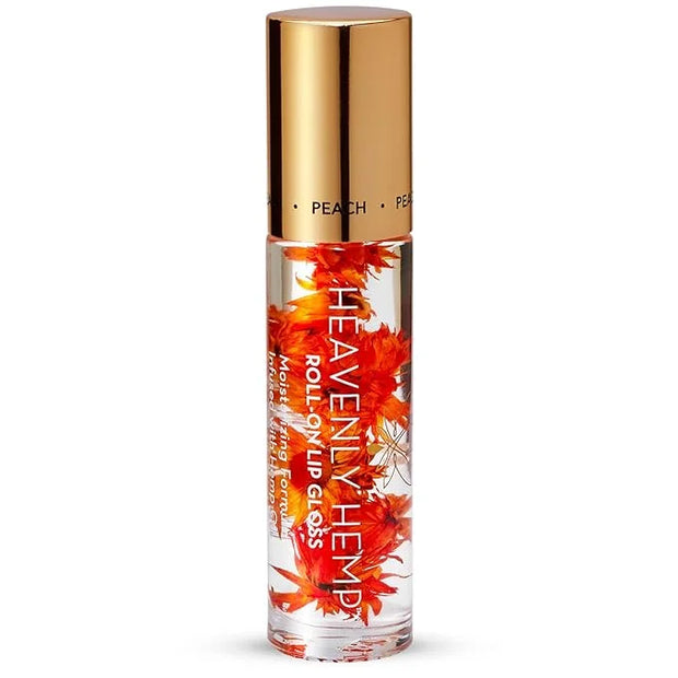Blossom Roll on Lip Gloss, Scented Clear High Shine Moisturizing Lip Oil, Non Sticky, Infused with Real Flowers, Made in U...