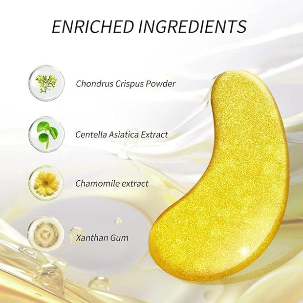 Under Eye Patches (24 Pairs) - Gifts for Women - Golden Under Eye Mask for Dark Circles, Puffiness & Wrinkles, Eye Gels Pa...