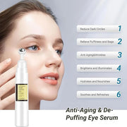 Snail Peptide Under Eye Cream with 73% Snail Mucin & 2% Nicotinamide for Dark Circles, Puffiness & Wrinkles, with 360° Mas...