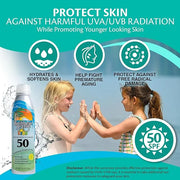 Caribbean Breeze Continuous Tropical Mist SPF 50 Sunscreen Spray for Kids, Reef Safe Sunscreen Spray, Up to 80 Minutes Wat...