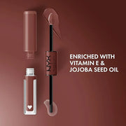 NYX PROFESSIONAL MAKEUP Shine Loud, Long-Lasting Liquid Lipstick with Clear Lip Gloss - Boundary Pusher (Warm Brown) - Pro...