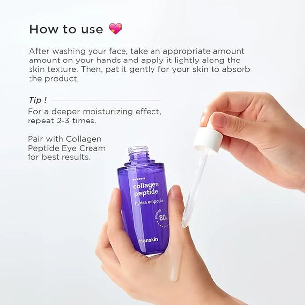 Hanskin Collagen Peptide Duo: Hydra Ampoule + Eye Cream for Firming, Wrinkle Care, and Deep Hydration - Product Image